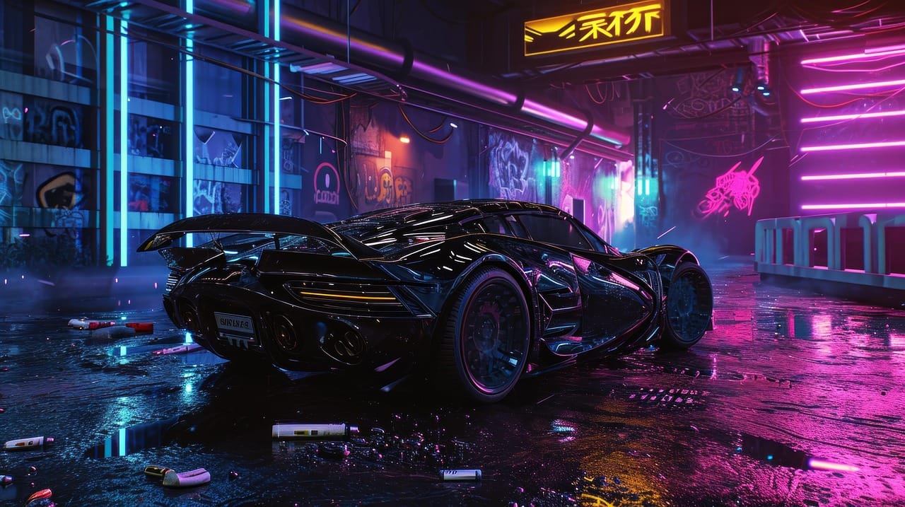 Every car in the game is invented, and every one of them looks fast while it stands still.